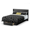 South Shore Holland Collection Headboard, Pure Black, Full/Queen 54/60''