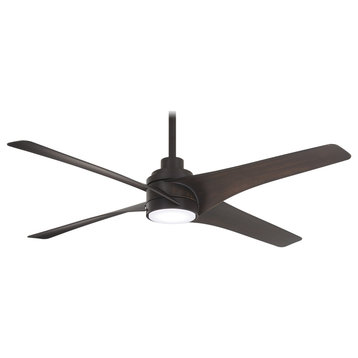 Minka Aire Swept 56" LED Ceiling Fan With Remote Control, Kocoa