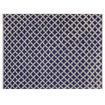 Bareens Designer Rugs - Modern Moroccan High-Low Benton Blue/Ivory Wool Rug - 9'6'' x 11'10'' - Make a statement in your home with this meticulously hand-knotted high-low pile Moroccan wool rug. An intricate design made with luxurious wool and exquisite coloration makes this extravagant rug a compelling focal point in any living area.