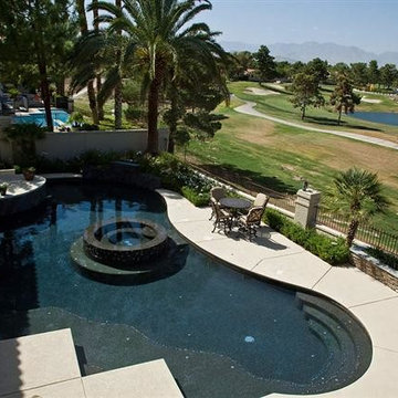 Dark Silver Glass Tiled Pool