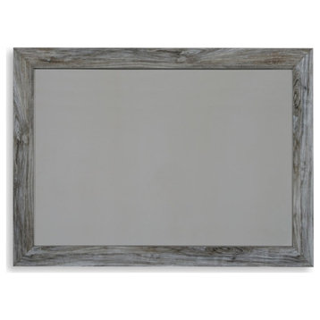 Bowery Hill Modern 31" x 42" Wood Bedroom Mirror in Smoky Gray