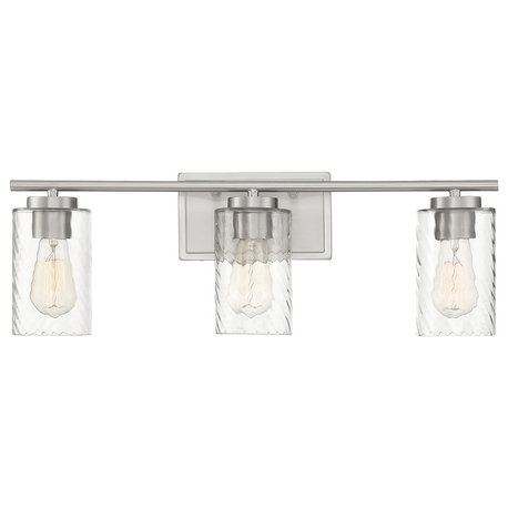 3-Light Bathroom Vanity Light in Brushed Nickel