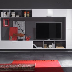 Modern Wall Unit TV Media Entertainment Center Club Composition 9 - $2,634.00 - Products