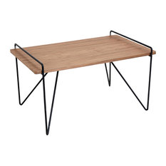 Lumisource Loft Modern Coffee Table in Walnut Wood and Black Frame