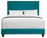 Picket House Furnishings Emery Upholstered Platform Bed, Teal, Queen