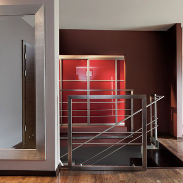 Silver-framed mirror