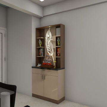 Modern Backlit Pooja Mandir Design for Dining Area