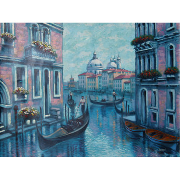 Bassari, Venice In Blue, Oil Painting