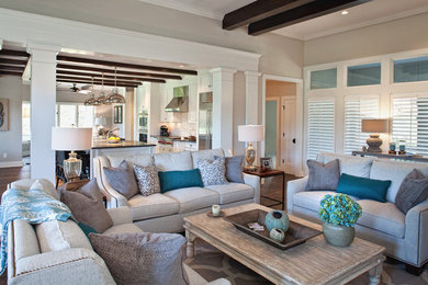 Example of a beach style living room design in Atlanta