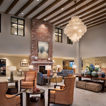 Faux Wood Beams in Living Room