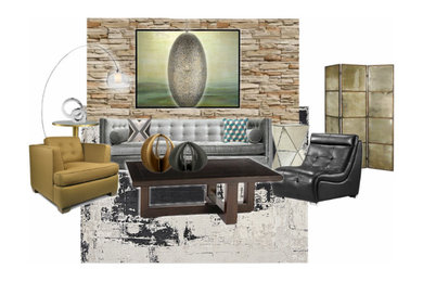 Inspiration for a modern living room remodel in Other