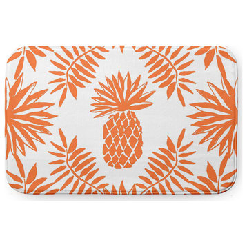 34" x 21" Pineapple Leaves Bathmat, Orange