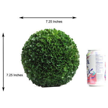 Artificial Boxwood Ball Topiary Plant 7.25"H, Green