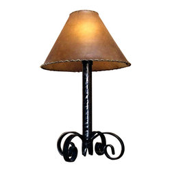 Frontier Iron - Rustic Hammered Iron Lamp - Table Lamps