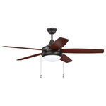 Craftmade - Craftmade 52" Phaze 5 Ceiling Fan in Espresso - This indoor ceiling fan from Craftmade is a part of the Phaze 5 Blade collection and comes in a espresso finish.This light would look best inside. It is rated for dry locations.  This light requires 2 , . Watt Bulbs (Not Included) UL Certified.