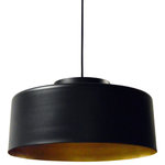 Dainolite - 1-Light Metal Pendant, Black & Gold Finish - 1 Light Metal Pendant, Black and Gold Finish Bulb Type:E26 Number of Bulbs:1 Bulbs Included:Bulbs Not Included UL Listed:UL Listed Bult Wattage:60 Hardwire or Plug:,Hardwire