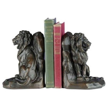 Bookends Lion Mouse Friend King of the Jungle Hand Painted Resin OK