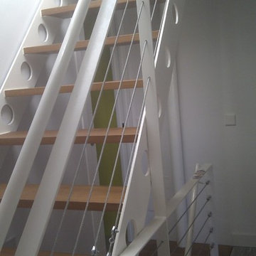 Ejecución de escalera en una construcción de vivienda familiar.