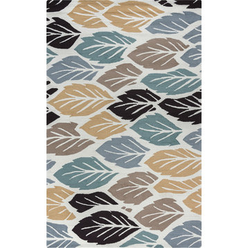 Rizzy Home Azzura Hill AH106A Off White Floral Area Rug, Runner 2'6"x8'