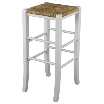 Linon Easton Backless Set of Two Wood 29" Barstools in White