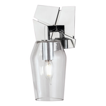 Norwell 8161-CH-CL Gaia 1 Light Vanity Sconce Light. Clear Glass. Chrome