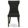 East West Furniture Gallitin 41" Fabric Dining Chairs in Black (Set of 2)