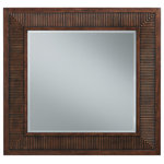 Lexington - Helena Square Mirror - The Helena square mirror features a transitional mitered tambour frame with beveled mirror plate.