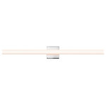Sonneman - SQ-Bar LED Vanity Light With White Acrylic Shade, Polished Chrome, 40" - Dimmable Via: ELV