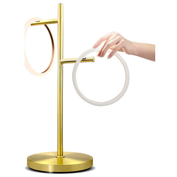 Brightech Saturn LED Table Lamp, Brass, 3000k