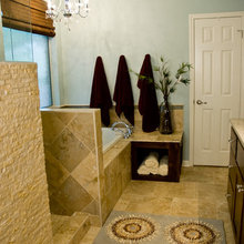 stone + glass shower