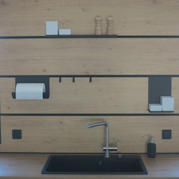Lanta - Conception d'une cuisine bois & noire avec verrière