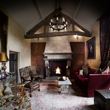 Large baronial fireplace