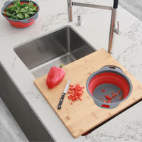 Over The Sink Large Cutting Board With Colander Set A-907