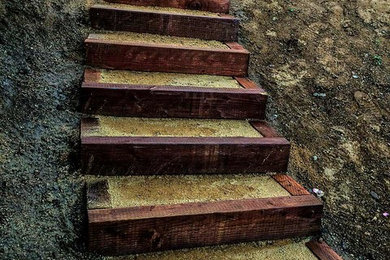 Mountain style staircase photo in San Diego
