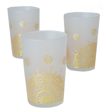 Luxury Ifrane Tea Glasses, Gold in Matte Beige, Set of 6?