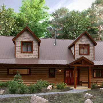Log Home "Lot-0" Canada, 3D Visualization.