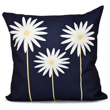 Daisy May Floral Print Outdoor Pillow, Bewitching, 18"x18"