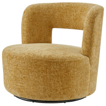 Jazzlyn Fabric Swivel Accent Chair, Grenada Mustard