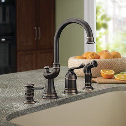 Moen Muirfield Mediterranean bronze one-handle high arc kitchen faucet - Kitchen Faucets