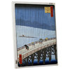Hiroshige "Rain at Bridge" Gallery Wrapped Canvas Wall Art