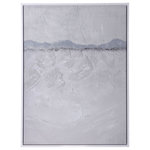 StyleCraft - Silky Horizon Hand Painted Framed Canvas 36"Wx48"H2"D - A modern minimalistic abstract for the stylish home, Silky Horizon is a Hand Painted Framed Canvas by StyleCraft that employs detail work such as large brush strokes, silver dust, and hefty paste embellishments to create a powerful visual impact. This piece is framed in grey to enhance its monochrome character while giving it a complete look. A must have for living rooms, entryways, and more.