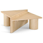 Meridian Furniture - Pavillion Coffee Table, Natural - Inject bold, modern styling into your living space with this Pavillion Coffee Table. The striking blend of a rich natural finish and oak wood veneer exudes elegance and durability. This design is composed of two distinct tables that can be placed together for a cohesive, eye-catching centerpiece. The versatile styling options of this coffee table allow you to personalize it to your liking and create a unique look that complements your decor. With its sleek, modern styling and sturdy construction, this coffee table is sure to become the focal point of any living space.