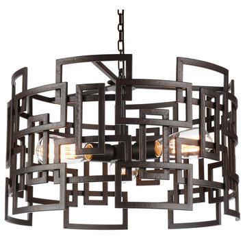 Litani 3 Light Down Chandelier With Brown Finish