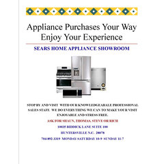 Sears Home Appliance Showroom  Huntersville N.C.