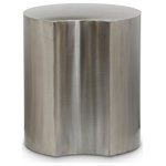 Meridian Furniture - Dimple Iron End Table, Silver, 1-Piece: 18"Wx18"Dx20"H - Beautify your room with this Dimple silver end table. Crafted from brushed chrome iron metal, its modular shape allows you to connect as many as needed, offering versatility and style. With a contemporary nesting design, it adapts effortlessly to various spaces, whether used individually or in clusters. Perfect for adding both functionality and a modern aesthetic to your living area, this table promises to be a chic addition that enhances organization and visual appeal in any setting.