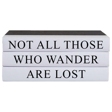 Not All Those Who Wander Quote Book Stack, S/3