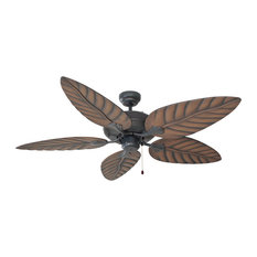 Tropical Ceiling Fans | Houzz - Design House - Martinique Ceiling Fan Without Light Kit, Oil Rubbed Bronze,  52