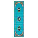 Unique Loom - Unique Loom Turquoise Washington Reza 2' 2 x 8' 2 Runner Rug - The gorgeous colors and classic medallion motifs of the Reza Collection will make a rug from this collection the centerpiece of any home. The vintage look of this rug recalls ancient Persian designs and the distinction of those storied styles. Give your home a distinguished look with this Reza Collection rug.