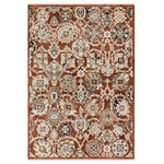 Jaipur Living - Vibe Althea Floral Orange/Cream Area Rug 5'X8' - Inspired by the vintage perfection of sun-bathed Turkish designs, the Zefira collection showcases detailed traditional motifs that have been updated with on-trend, saturated colorways. The Althea rug boasts an Oushak motif in moody tones of orange, cream, green, navy, red, beige, taupe, and gray. This power-loomed rug features cotton fringe detailing, a natural result of weft yarns, that echoes hand-knotted construction and adds brilliant texture to the plush, durable polypropylene pile.