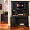 Bush Stanford 48" Wood Home Office Desk Set with Hutch in Antique Black